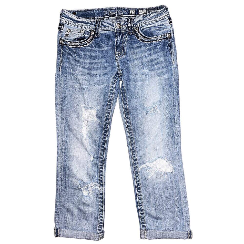 Miss Me Low-Rise Cuffed Capri Jeans 27X23.5"